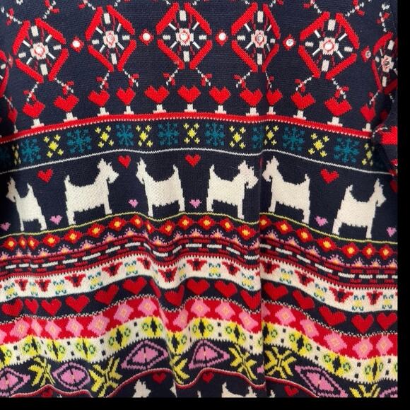 Charter Club Fair Isle Scottie Dog Crewneck Sweater Size XLP Cozy Winter Casual - Picture 4 of 8